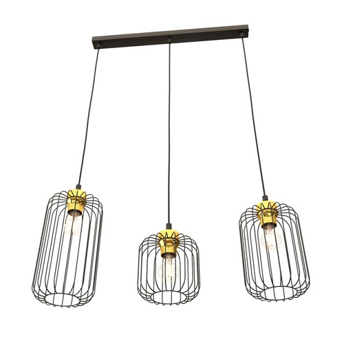 Vander 3 Sort/Guld pendellampe - Ø16 cm, E27, 230V, uden lyskilde