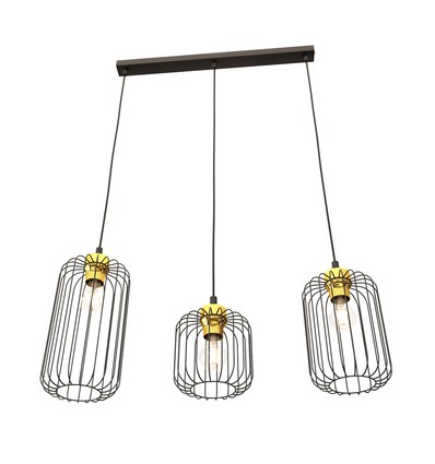 Vander 3 Sort/Guld pendellampe - Ø16 cm, E27, 230V, uden lyskilde