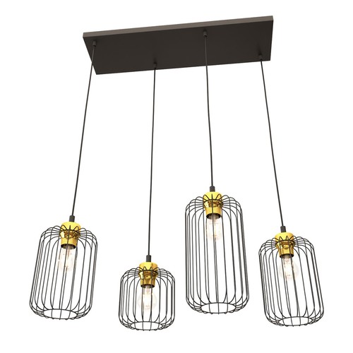 Vander 4 Sort/Guld pendellampe - Ø16 cm, E27, 230V, uden lyskilde