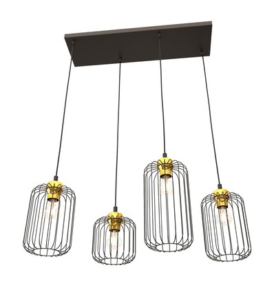 Vander 4 Sort/Guld pendellampe - Ø16 cm, E27, 230V, uden lyskilde