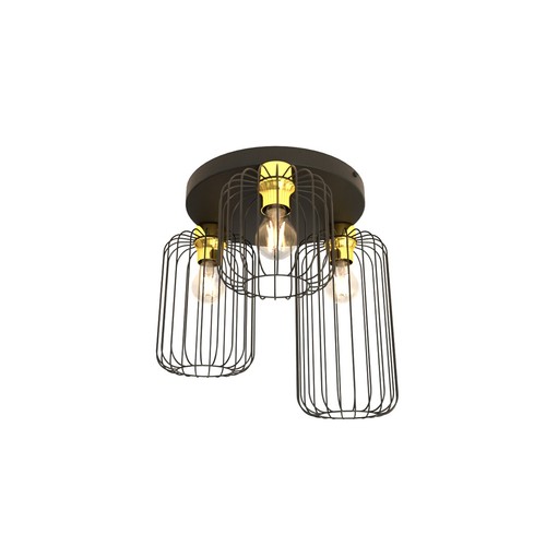 Barn 3PREM Sort/Guld loftslampe - Ø16 cm, E27, 230V, uden lyskilde