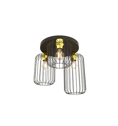 Barn 3PREM Sort/Guld loftslampe - Ø16 cm, E27, 230V, uden lyskilde