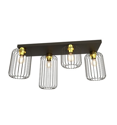 Barn 4 Sort/Guld loftslampe - Ø16 cm, E27, 230V, uden lyskilde