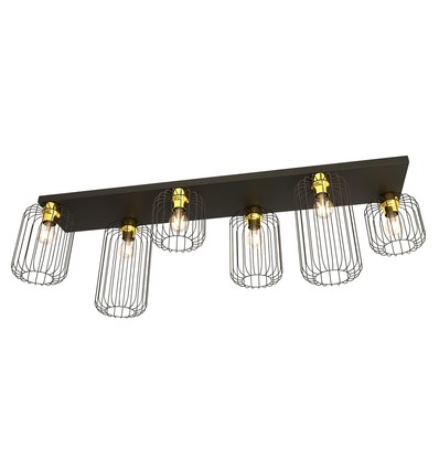 Barn 6 Sort/Guld loftslampe - Ø16 cm, E27, 230V, uden lyskilde