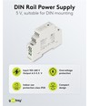 5V 12W DIN skinne strømforsyning - 5V DC, 2,4A