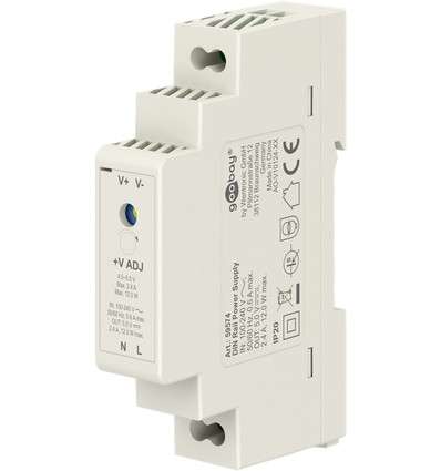 5V 12W DIN skinne strømforsyning - 5V DC, 2,4A