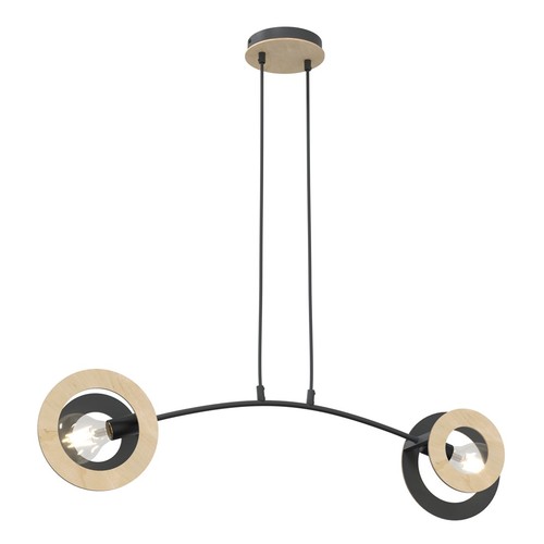 Skiva 2 Sort pendellampe - Ø20 cm, E27, 230V, uden lyskilde