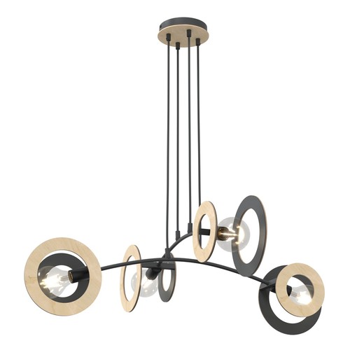 Skiva 4 Sort pendellampe - Ø20 cm, E27, 230V, uden lyskilde
