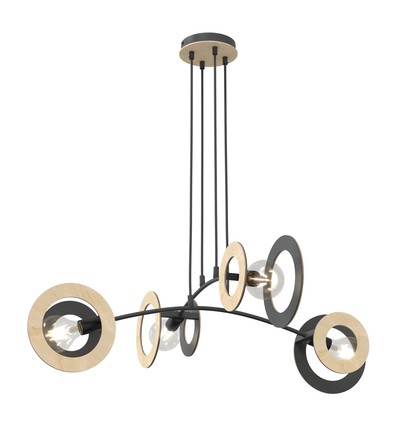 Skiva 4 Sort pendellampe - Ø20 cm, E27, 230V, uden lyskilde