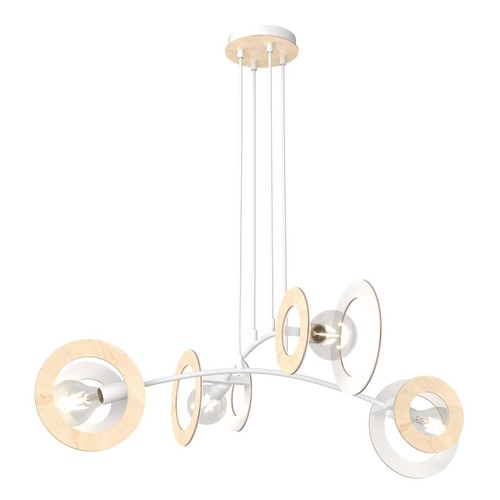 Skiva 4 Hvid pendellampe - Ø20 cm, E27, 230V, uden lyskilde