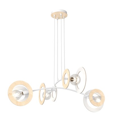 Skiva 4 Hvid pendellampe - Ø20 cm, E27, 230V, uden lyskilde