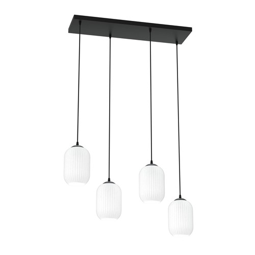 Verdi 4 Sort/Opal pendellampe - Ø15 cm, E27, 230V, uden lyskilde