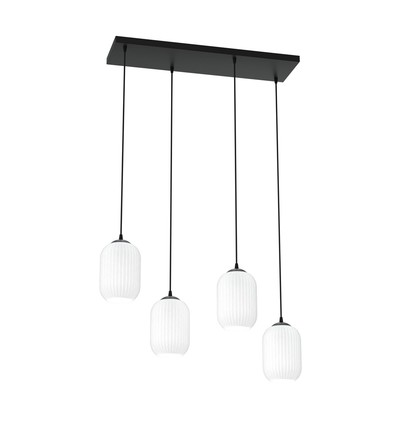 Verdi 4 Sort/Opal pendellampe - Ø15 cm, E27, 230V, uden lyskilde