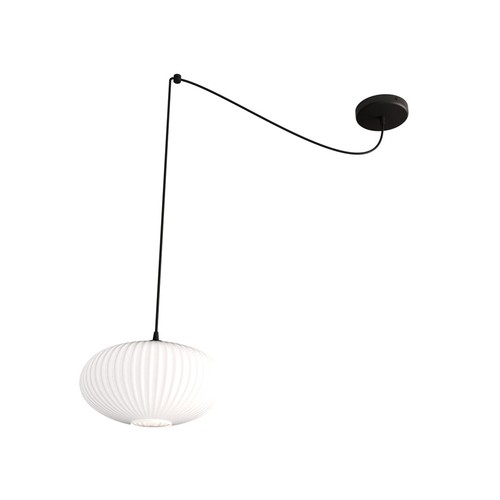 Origo 1 Sort/Opal pendellampe - Ø30 cm, E27, 230V, uden lyskilde