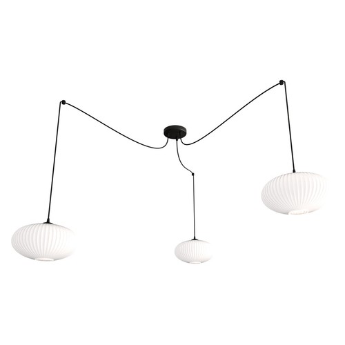Origo 3 Sort/Opal pendellampe - Ø30 cm, E27, 230V, uden lyskilde