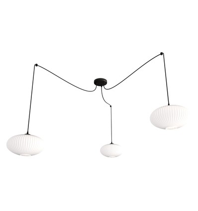 Origo 3 Sort/Opal pendellampe - Ø30 cm, E27, 230V, uden lyskilde