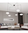 Origo 5 Sort/Opal pendellampe - Ø30 cm, E27, 230V, uden lyskilde