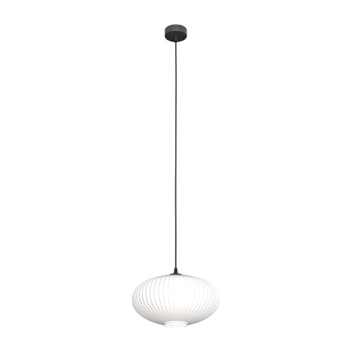 Coco 1 Sort/Opal pendellampe - Ø30 cm, E27, 230V, uden lyskilde