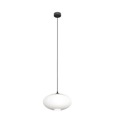 Coco 1 Sort/Opal pendellampe - Ø30 cm, E27, 230V, uden lyskilde