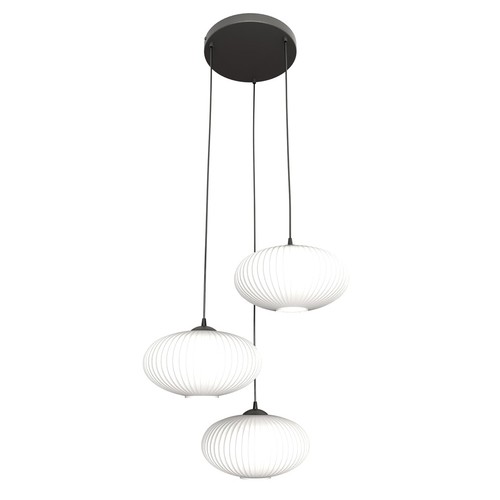 Coco 3 Sort Prem Opal pendellampe - Ø30 cm, E27, 230V, uden lyskilde