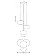 Coco 3 Sort Prem Opal pendellampe - Ø30 cm, E27, 230V, uden lyskilde