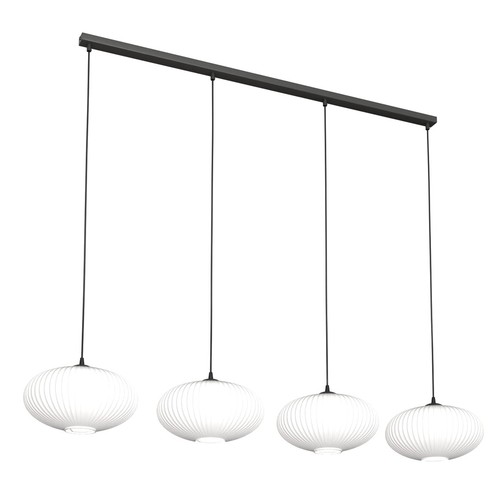 Coco 4 Sort/Opal pendellampe - Ø30 cm, E27, 230V, uden lyskilde
