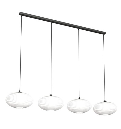 Coco 4 Sort/Opal pendellampe - Ø30 cm, E27, 230V, uden lyskilde