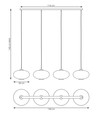Coco 4 Sort/Opal pendellampe - Ø30 cm, E27, 230V, uden lyskilde