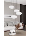 Coco 4 Sort Prem Opal pendellampe - Ø30 cm, E27, 230V, uden lyskilde
