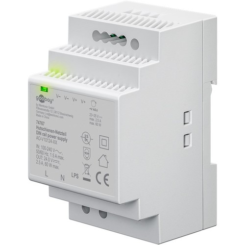 24V 60W DIN skinne strømforsyning - 24V DC, 2,5A