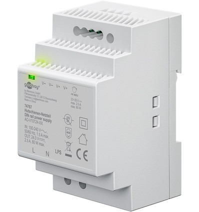 24V 60W DIN skinne strømforsyning - 24V DC, 2,5A