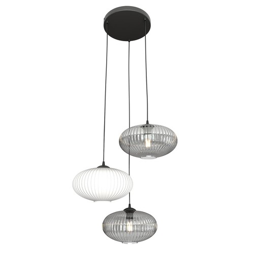 Coco 3 Sort Prem Mix pendellampe - Ø30 cm, E27, 230V, uden lyskilde