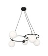 Libra 5 Sort/Opal pendellampe - Ø15 cm, E14, 230V, uden lyskilde