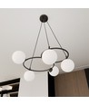Libra 5 Sort/Opal pendellampe - Ø15 cm, E14, 230V, uden lyskilde