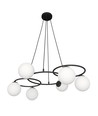 Libra 6 Sort/Opal pendellampe - Ø15 cm, E14, 230V, uden lyskilde