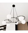 Libra 6 Sort/Opal pendellampe - Ø15 cm, E14, 230V, uden lyskilde