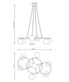 Libra 6 Sort/Opal pendellampe - Ø15 cm, E14, 230V, uden lyskilde