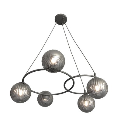 Libra 5 Sort/Grafit pendellampe - Ø15 cm, E14, 230V, uden lyskilde
