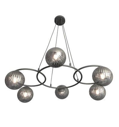 Libra 6 Sort/Grafit pendellampe - Ø15 cm, E14, 230V, uden lyskilde