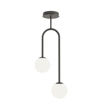 Atria 2 Sort/Opal pendellampe - Ø15 cm, E14, 230V, uden lyskilde