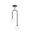 Atria 2 Sort/Opal pendellampe - Ø15 cm, E14, 230V, uden lyskilde
