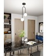Atria 2 Sort/Opal pendellampe - Ø15 cm, E14, 230V, uden lyskilde