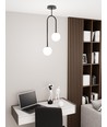 Atria 2 Sort/Opal pendellampe - Ø15 cm, E14, 230V, uden lyskilde