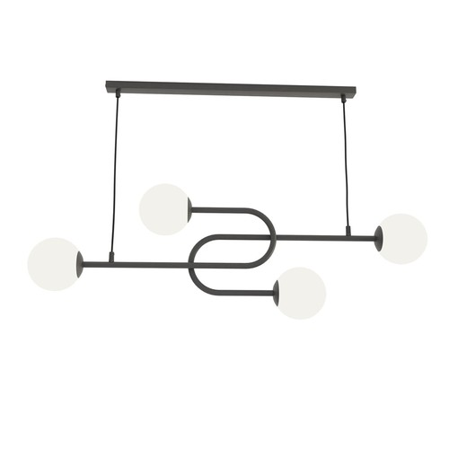 Atria 4 Sort/Opal pendellampe - Ø15 cm, E14, 230V, uden lyskilde