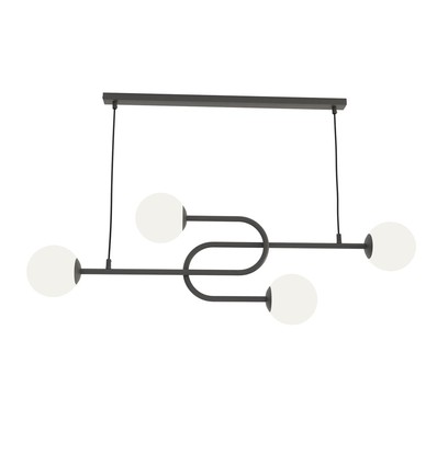 Atria 4 Sort/Opal pendellampe - Ø15 cm, E14, 230V, uden lyskilde