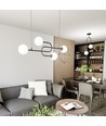 Atria 4 Sort/Opal pendellampe - Ø15 cm, E14, 230V, uden lyskilde