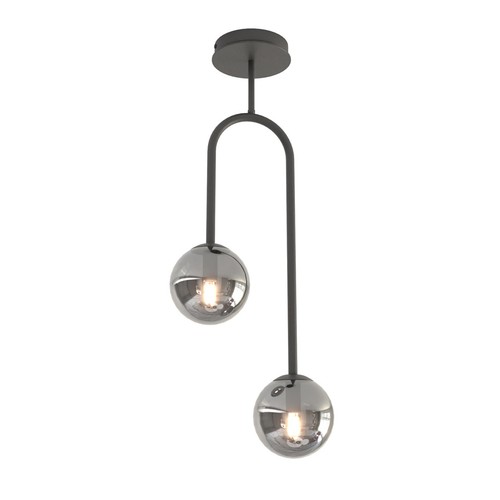 Atria 2 Sort/Grafit pendellampe - Ø15 cm, E14, 230V, uden lyskilde