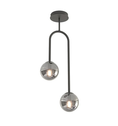 Atria 2 Sort/Grafit pendellampe - Ø15 cm, E14, 230V, uden lyskilde