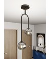 Atria 2 Sort/Grafit pendellampe - Ø15 cm, E14, 230V, uden lyskilde