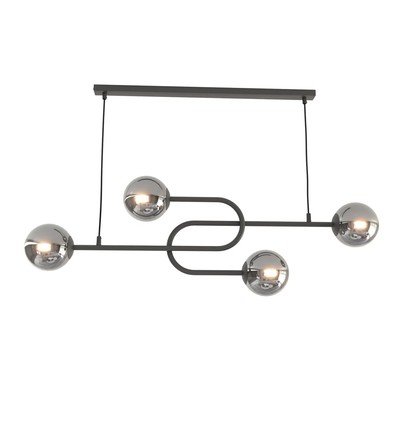 Atria 4 Sort/Grafit pendellampe - Ø15 cm, E14, 230V, uden lyskilde